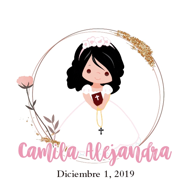 ejemplo de una personalización de una pegatina para una invitación